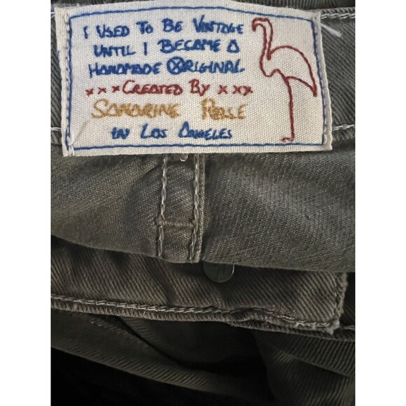 Free people x Sandrine Rose Jeans Womens sz 28 handmade Los Angeles Green - Picture 9 of 10